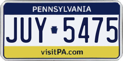 PA license plate JUY5475