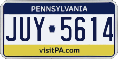 PA license plate JUY5614