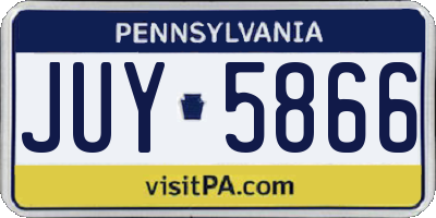 PA license plate JUY5866
