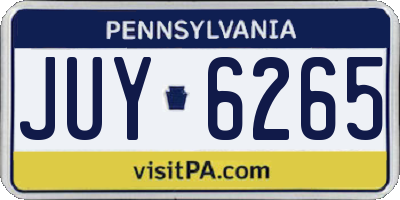 PA license plate JUY6265