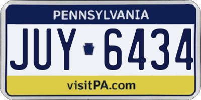 PA license plate JUY6434