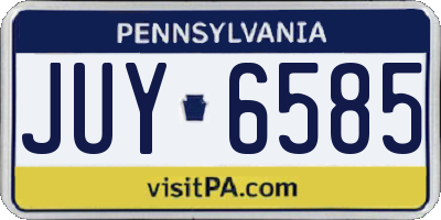 PA license plate JUY6585