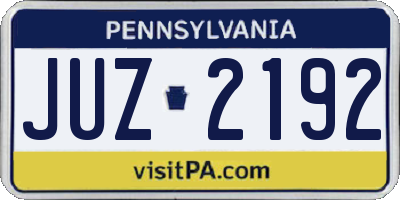 PA license plate JUZ2192