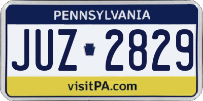 PA license plate JUZ2829