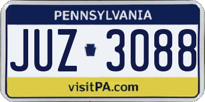 PA license plate JUZ3088