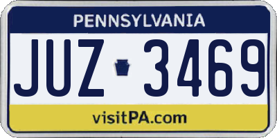 PA license plate JUZ3469