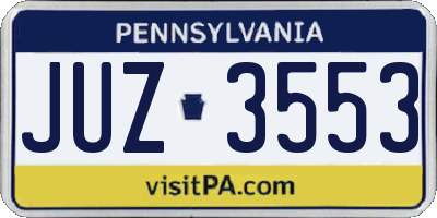 PA license plate JUZ3553