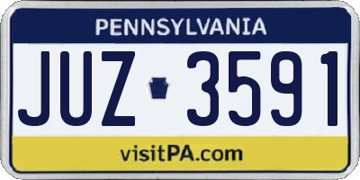 PA license plate JUZ3591