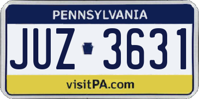 PA license plate JUZ3631