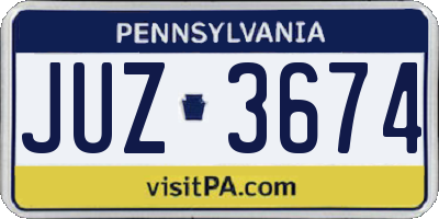 PA license plate JUZ3674