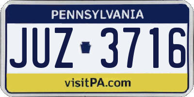 PA license plate JUZ3716