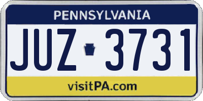 PA license plate JUZ3731