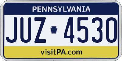 PA license plate JUZ4530