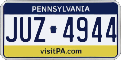 PA license plate JUZ4944