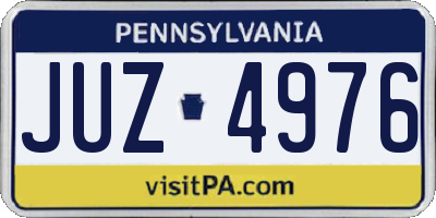 PA license plate JUZ4976