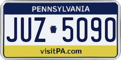 PA license plate JUZ5090