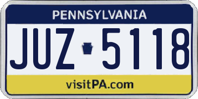 PA license plate JUZ5118