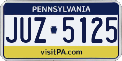 PA license plate JUZ5125