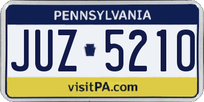 PA license plate JUZ5210