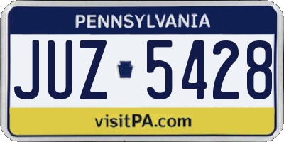 PA license plate JUZ5428