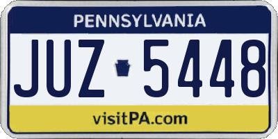 PA license plate JUZ5448