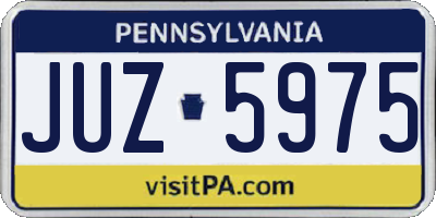 PA license plate JUZ5975