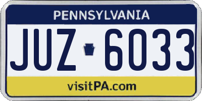 PA license plate JUZ6033