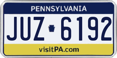 PA license plate JUZ6192