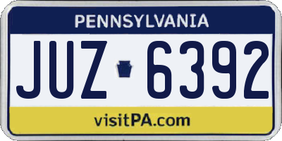 PA license plate JUZ6392