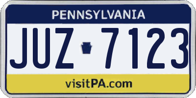 PA license plate JUZ7123