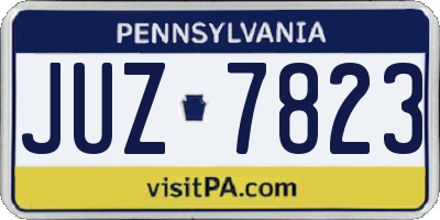 PA license plate JUZ7823