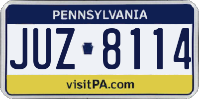 PA license plate JUZ8114