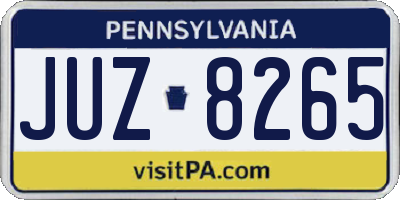 PA license plate JUZ8265