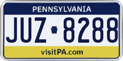PA license plate JUZ8288