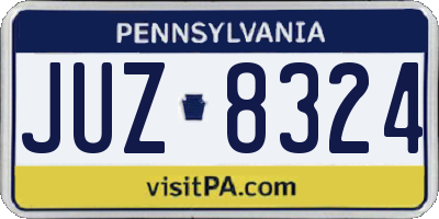 PA license plate JUZ8324