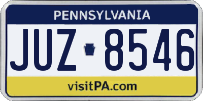 PA license plate JUZ8546