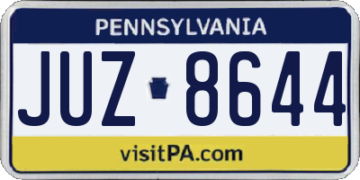 PA license plate JUZ8644