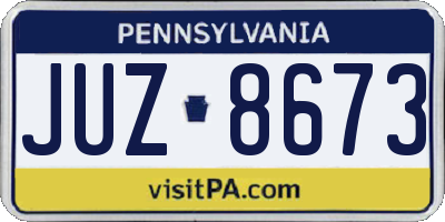 PA license plate JUZ8673