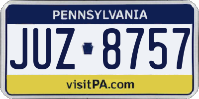 PA license plate JUZ8757