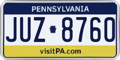 PA license plate JUZ8760