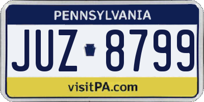 PA license plate JUZ8799