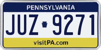 PA license plate JUZ9271