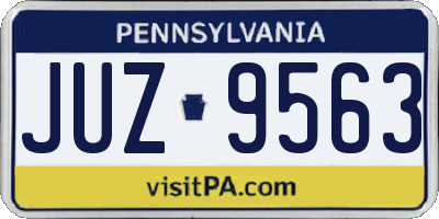 PA license plate JUZ9563