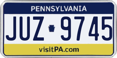 PA license plate JUZ9745