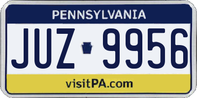 PA license plate JUZ9956