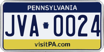 PA license plate JVA0024