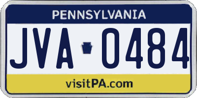 PA license plate JVA0484