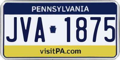 PA license plate JVA1875