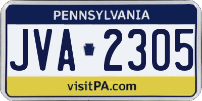 PA license plate JVA2305