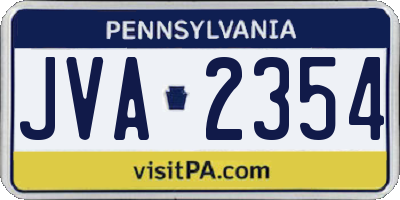 PA license plate JVA2354